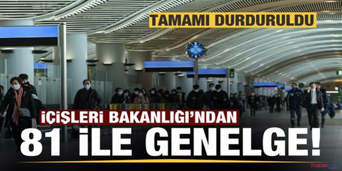 İçişleri Bakanlığından 'koronavirüs tedbirleri' genelgesi