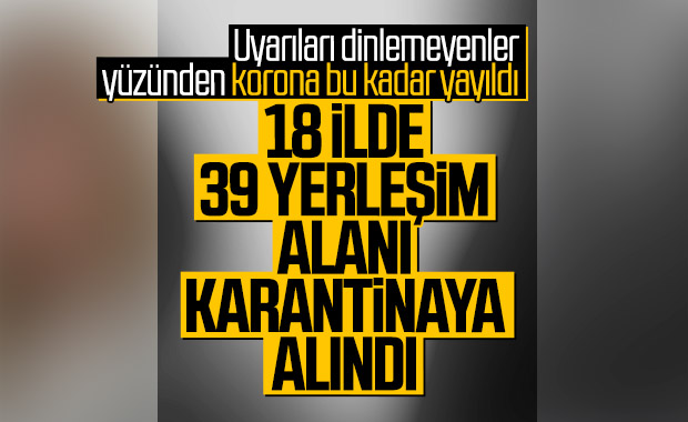 Türkiye'deki 39 yerleşim yeri karantinaya alındı