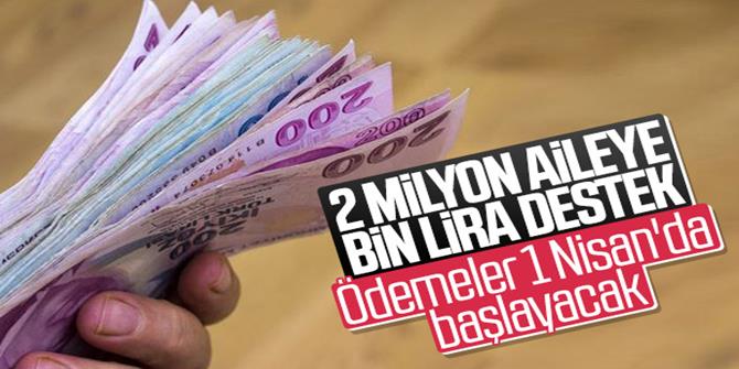 İhtiyaç sahibi 2 milyon kişiye 1000'er liralık destek