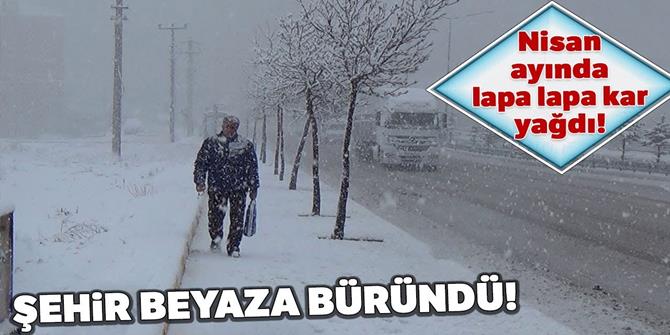 Erzurum’da Nisan ayında kar sürprizi