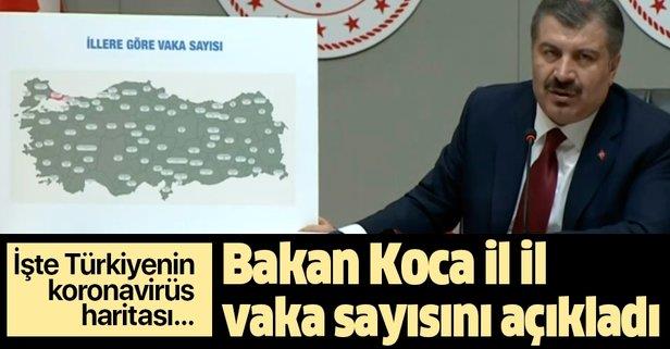 İl il koronavirüs vaka haritası