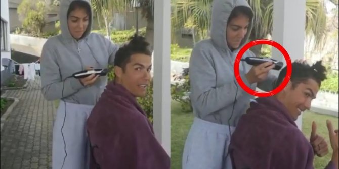 Cristiano Ronaldo, saçlarını kız arkadaşına kestirdi...