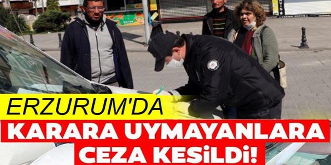 Erzurum'da yasağa uymayan 108 kişiye ceza kesildi