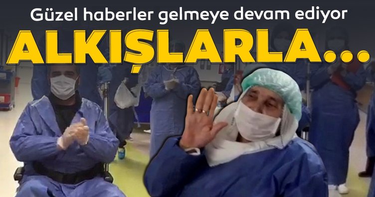 Erzurum'da Korona virüs tedavisi tamamlanan 15 hasta alkışlarla taburcu oldu
