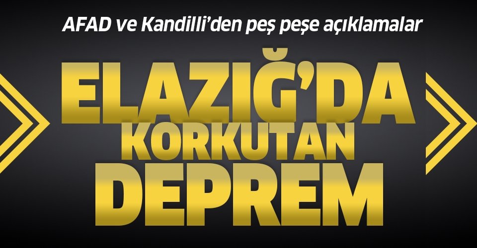 Elazığ'da 4,2'lik deprem!