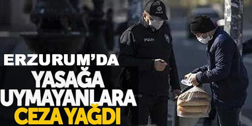 Erzurum'da yasağa uymayanlara ceza yağdı