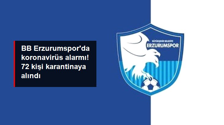 4 futbolcusu koronavirüse yakalanan Erzurumspor'da 72 kişi karantinaya alındı
