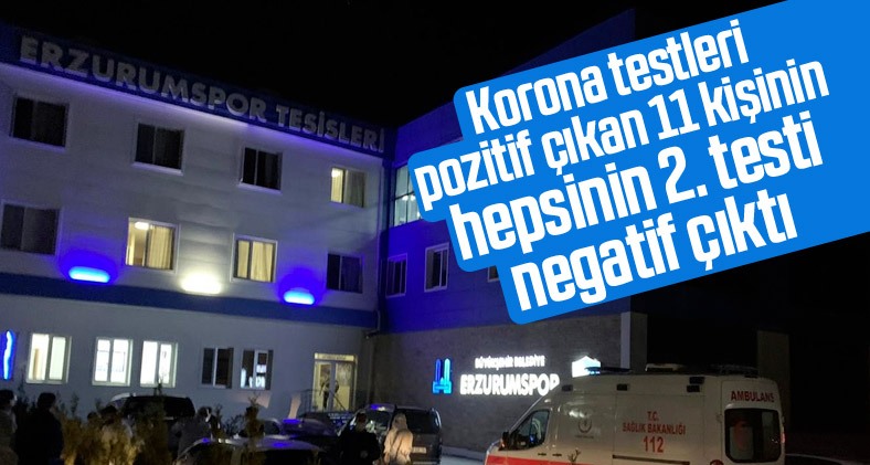 Erzurumspor’da 11 kişinin ikinci korona virüs testi negatif çıktı