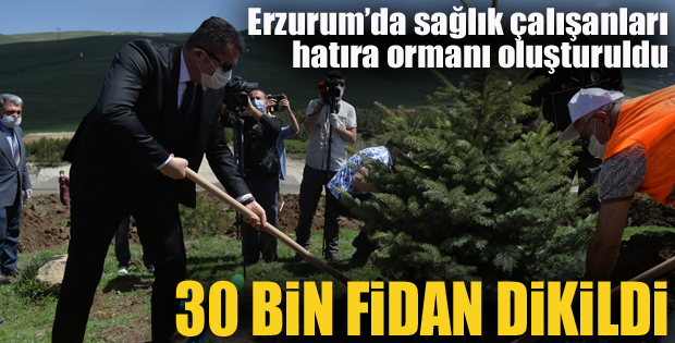 Erzurum’da sağlık çalışanları hatıra ormanı