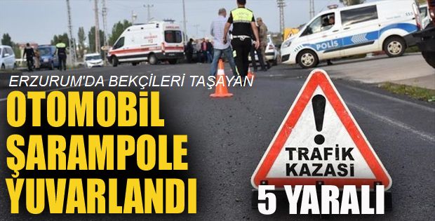 Bekçiler kaza yaptı: 5 yaralı