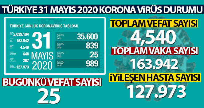 Sağlık Bakanlığı: 'Son 24 saatte korona virüsten 25 kişi hayatını kaybetti'