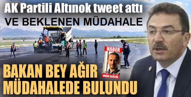 Erzurum'un Vekili Altınok tweet attı