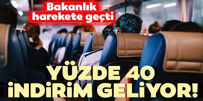 Otobüs bilet fiyatlarında yüzde 40 indirim geliyor