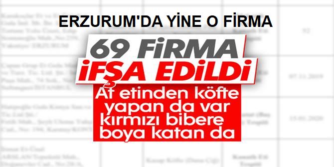 Bakanlık, 69 firmayı ifşa etti: Erzurum'dan da 1 firma var