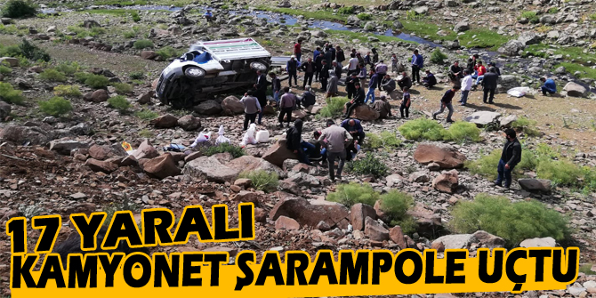 Kamyonet şarampole uçtu: 17 yaralı