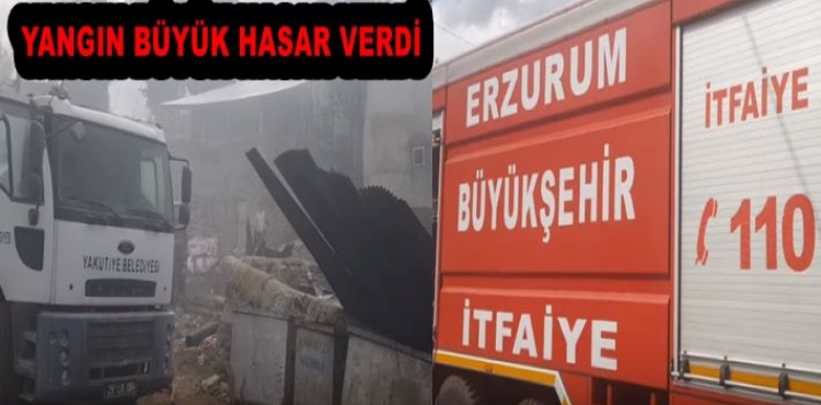 Erzurum'da korkutan yangın