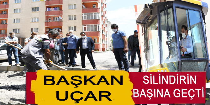 Belediye Başkanı silindirin başına geçti operatörlük yaptı