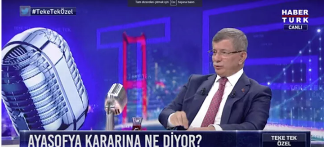 Gelecek Partisi Genel Başkanı Ahmet Davutoğlu Ayasofya kararını değerlendirdi