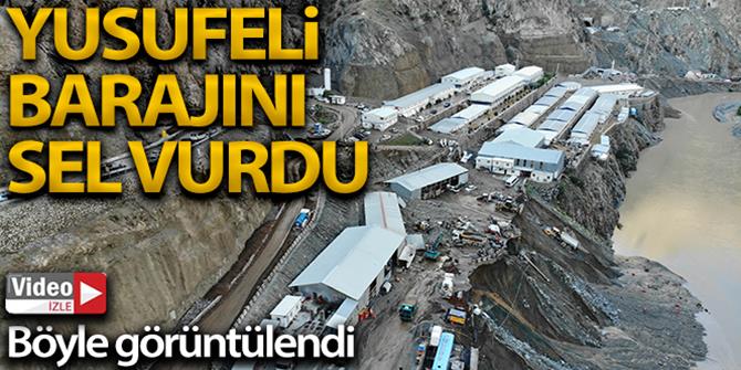 Selin vurduğu Yusufeli Barajı şantiyesi havadan görüntülendi