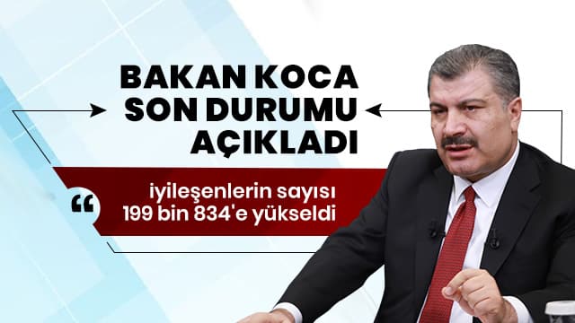 Bakan Koca son durumu paylaştı: İyileşenlerin sayısı 199 bin 834'e yükseldi