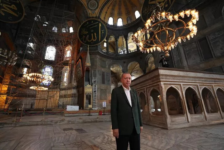 Cumhurbaşkanı Erdoğan Ayasofya Camii'nde