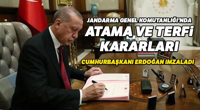 Jandarma Genel Komutanlığında atamalar ve terfiler