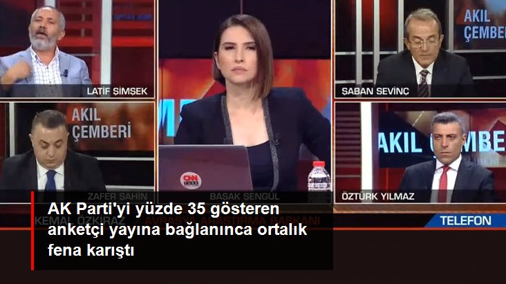 Ünlü anketçi telefonla bağlanınca CNN Türk canlı yayınında ortalık karıştı