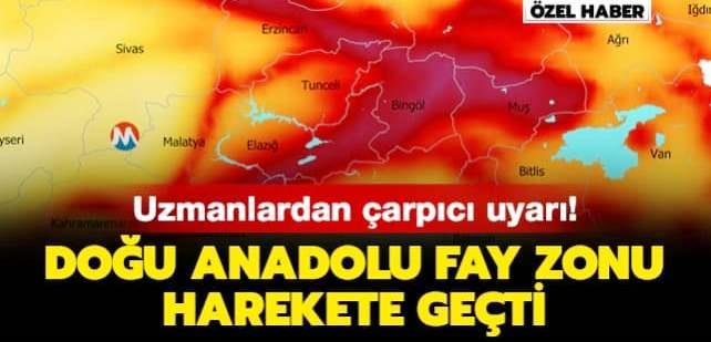 Doğu Anadolu fay zonu harekete geçti