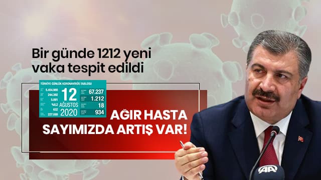 Bakan Koca son durumu açıkladı: Bir günde 1212 yeni vaka tespit edildi