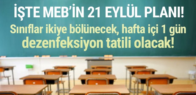 İşte Milli Eğitim'in 21 Eylül planı: Sınıflar ikiye bölünecek!