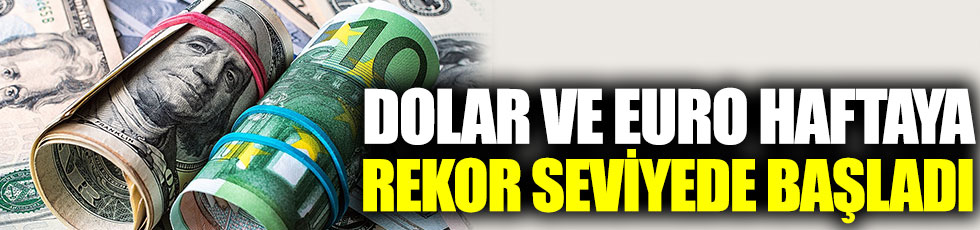 Dolar ve euro haftaya rekor seviyede başladı