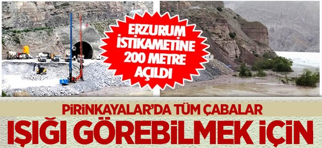 Erzurum Pirinkayalar tünelindeki çalışmalarda sona yaklaşıldı