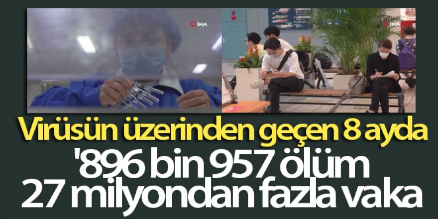 Virüsün üzerinden geçen 8 ayda: '896 bin 957 ölüm, 27 milyondan fazla vaka'