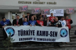 Erzurum'da memur eylemi vardı!