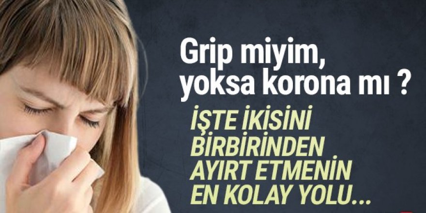 Grip ile koronavirüs nasıl ayırt edilir ?