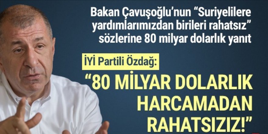 Özdağ: ''Evet Suriyelilere 80 milyar dolarının harcamasından rahatsızız''