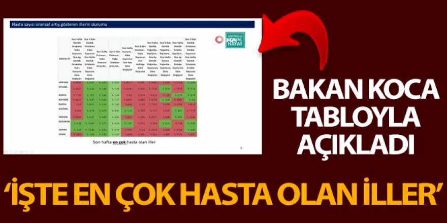 Koca, Koronavinüs Bilim Kurulu Toplantısı'nın ardından Türkiye geneli verileri açıkladı