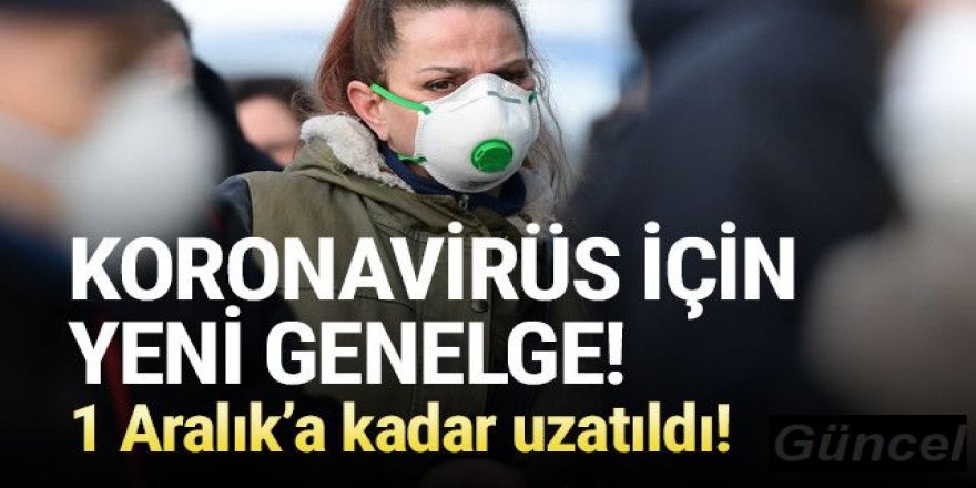 Yeni koronavirüs genelgesi; 1 Aralık'a kadar ertelendi!