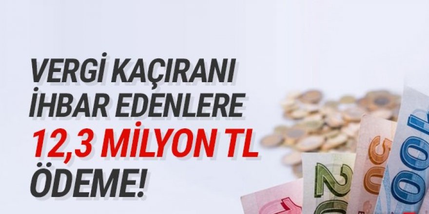 Vergi kaçıranı ihbara 12.3 milyon TL ödül!