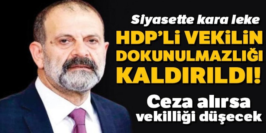 Eski HDP'li milletvekili Tuma Çelik'in yasama dokunulmazlığı kaldırıldı