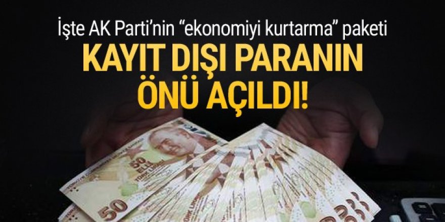 Yeni yasayla ''kayıt dışı paranın'' da önü açıldı!