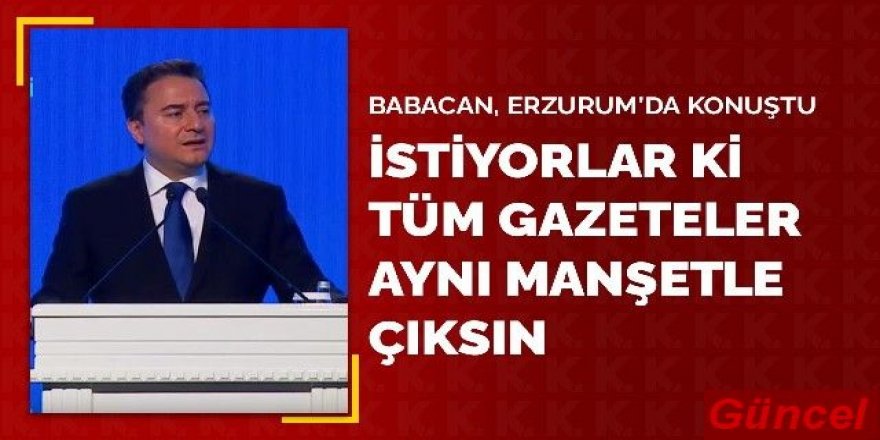 DEVA Partisi Genel Başkanı Ali Babacan, Erzurum'da konuştu: