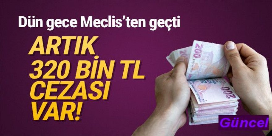 Yasa Meclis'ten geçti; artık 320 bin TL'ye kadar cezası var!