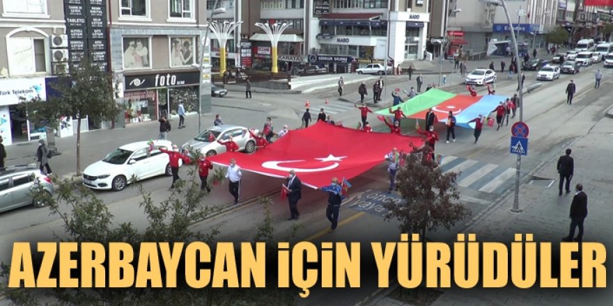 Azerbaycan'a destek için yürüdüler