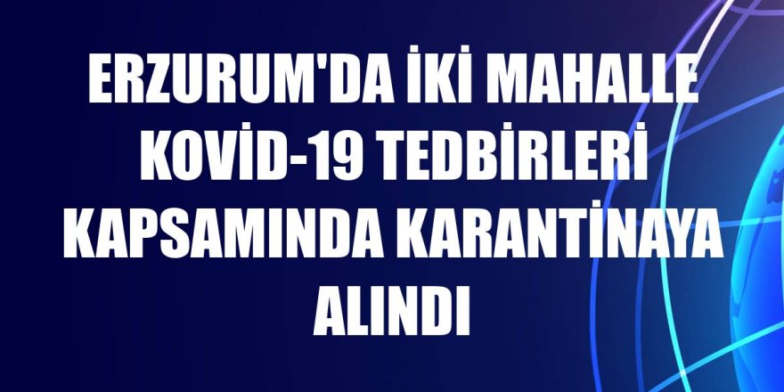 Erzurum'da iki mahalle Kovid-19 tedbirleri kapsamında karantinaya alındı