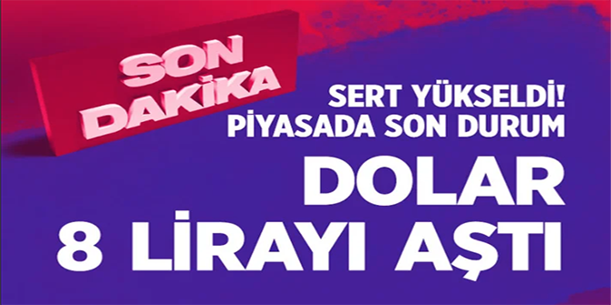 Dolar yeni haftaya 8 lirayı aşarak tarihi rekorla başladı!