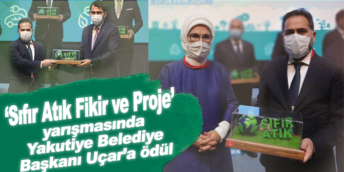 ‘Sıfır Atık Fikir ve Proje’ yarışmasında Yakutiye Belediye Başkanı Uçar’a ödül