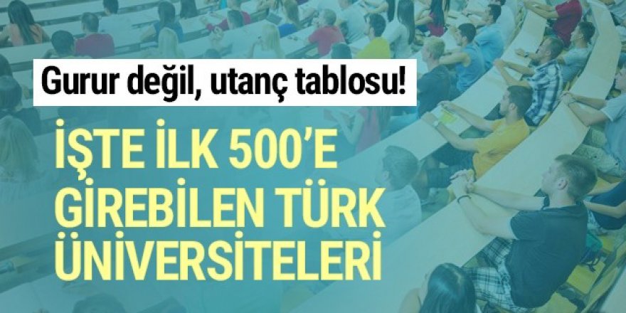 İlk 500'e Türkiye'den 3 üniversite girebildi!