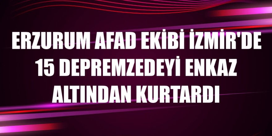 Erzurum AFAD ekibi İzmir'de 15 kişiyi enkazdan çıkardı