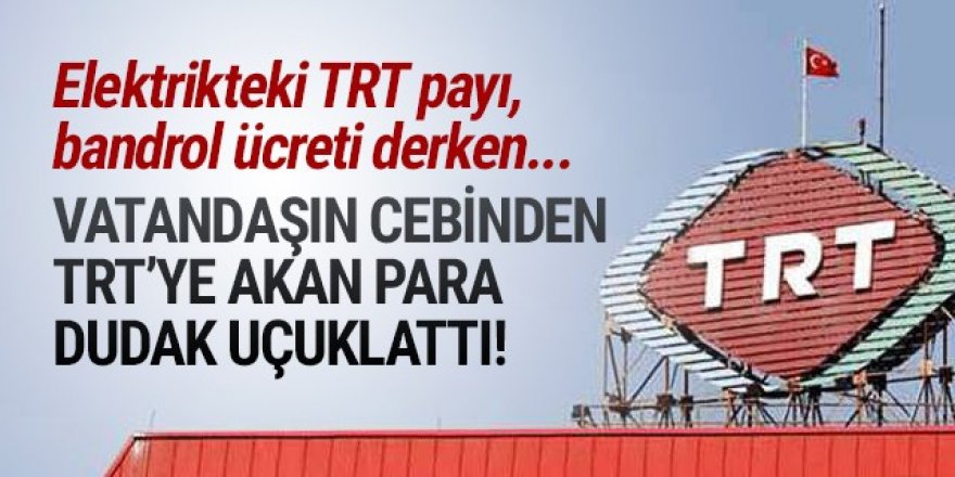 İşte vatandaşın cebinden TRT'nin kasasına giren para!